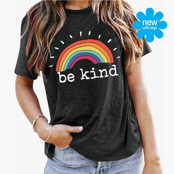 NWT 🦋 "BE KIND" Cotton blend tee | Small - Picture 8 of 8